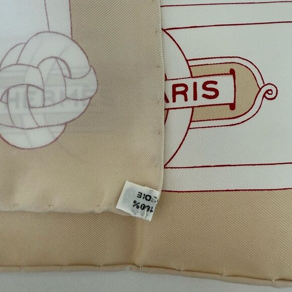 Hermes Vintage Equestrian Beige and Cream Scarf - Picture 6 of 6